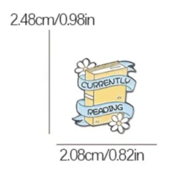 Currently Reading Enamel Pin, Brooch, Reader, Book Lover, NEW - Picture 5 of 5